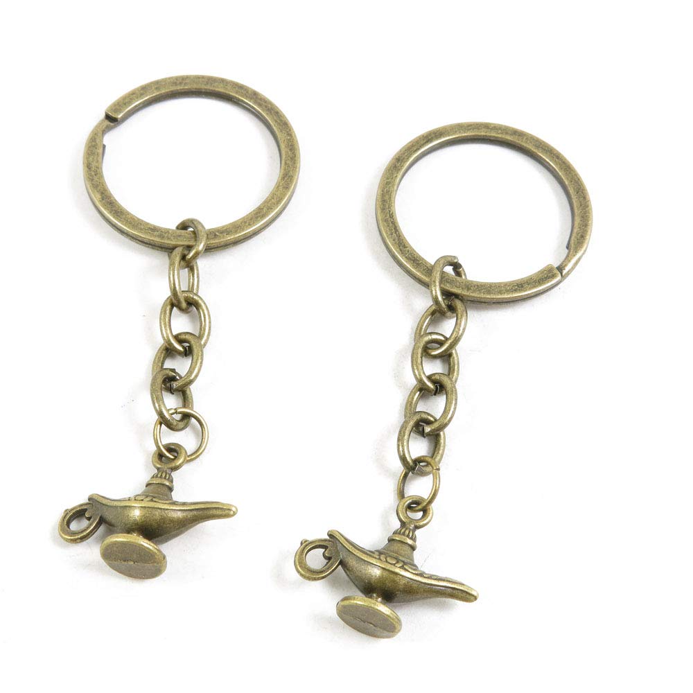 4044 Charms 10 Pieces Antique Bronze Tone Keychain Keyring Jewellery Clasps Suppliers M4FU6P Aladdin Genie Magic Lamp