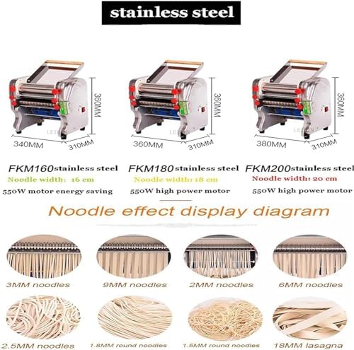 Commercial Electric Dough Roller Machine | 550W Automatic Pasta Maker for Spaghetti & Noodles | Ideal for Home & Commercial Use, Easy to Operate
