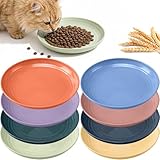 8-Pieces Whisker Fatigue Cat Bowl - 6.88 Inch Shallow Cat Food Dish Wide Cats Wet Feeding Bowls, PET Plate for Kittens and Short Legged Cats (Type-B Shallow Plates)