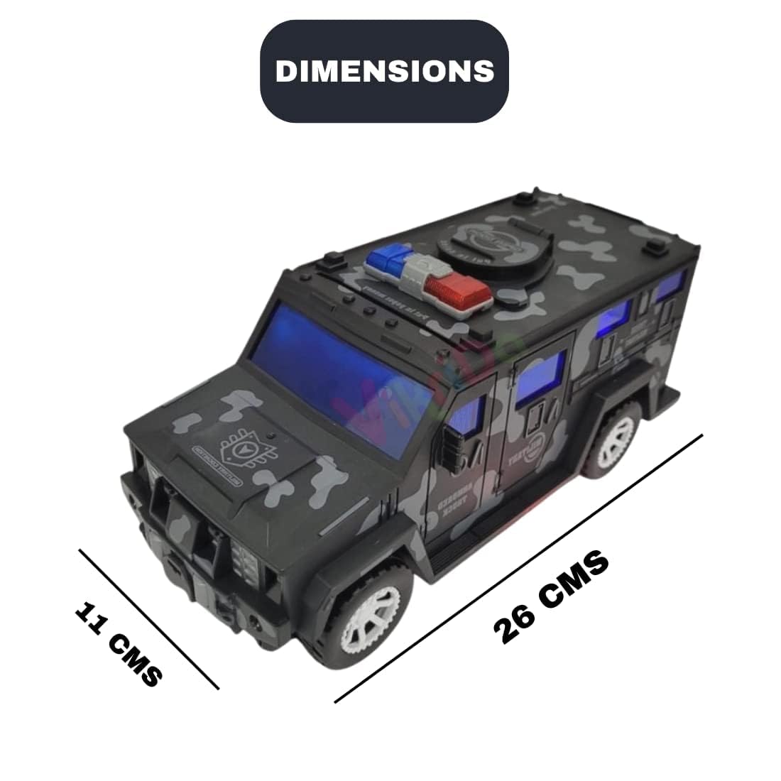 Ixora Military car Money Safe Box for Kids Piggy Coin Cash Savings Box Bump n go Military Truck Lights Sound Music Army Jeep Money Saving Pot Safe ATM Safe Bank Toy car Gifts for Children 1