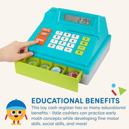 Battat – Cash Register for Kids, Toddlers – 48 Pieces with Money, Credit Card – Pretend Play – 3+ Years by Battat - Image 2