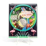 Las Vegas Acrylic Magnet with Rotating Sphere - Iconic Vegas Souvenir, Welcome Sign, Casino-Inspired Design, Las Vegas Sphere Magnet