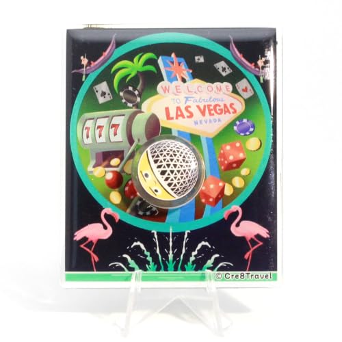 Las Vegas Acrylic Magnet with Rotating Sphere - Iconic Vegas Souvenir,...