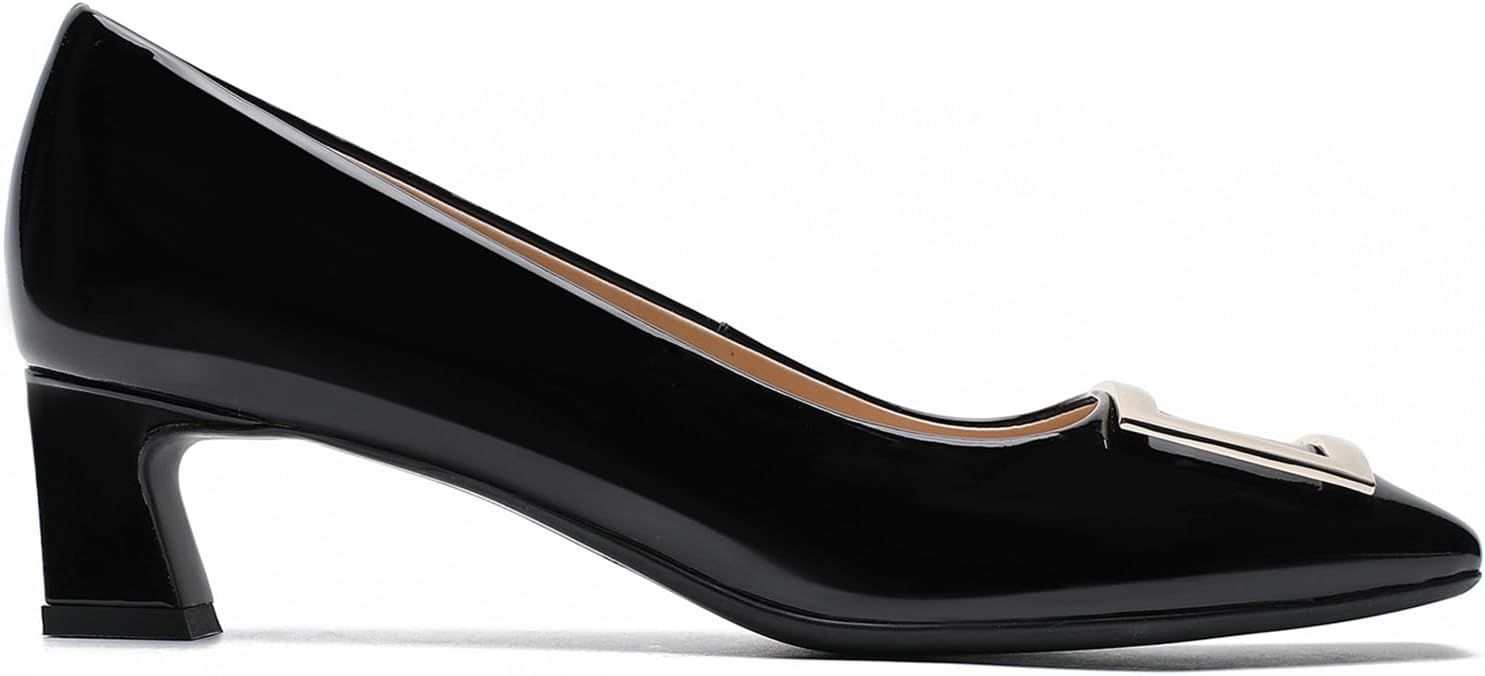 Block Heels for Women Genuine Leather Square Closed Toe Chunky Heels Office Work Shoes Women's Heels for Business Casual - Image 6