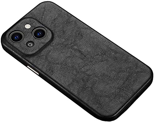 Coque iPhone 13 en cuir noir de prestige avec microfibre