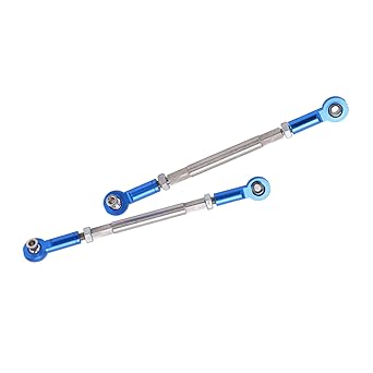 Front Steering Link Rod Tie Rods, Steering Link Rod Tie Rods Stainless Steel Blue Durable Simulation for Unlimited Desert Racer for 1/7 RC Car