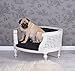 PALAZZO INT Barock Hundebett „Marie Antoinette“ | Handgearbeitetes Hundesofa aus Holz mit Patina | Luxusmöbel für kleine Hunde wie Mops, Bully & Co. | Maße ca. 70×47×40 cm