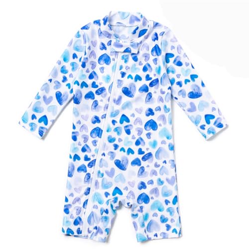 BONVERANO Baby Girl One Piece Eco-Friendly Swimsuit Full Front Zip ...