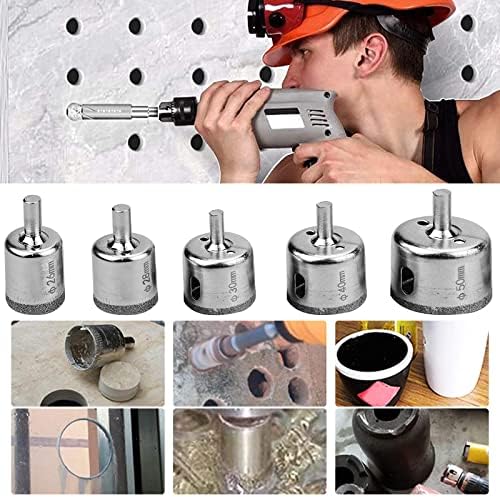 15 Pcs Diamond Drill Bit Sets, 6-50mm Tile Hole Cutter Set Diamond Hole Saw for Glass, Ceramics, Porcelain, Ceramic Tile