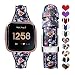 Supoix Bands Compatible with Fitbit Versa/Versa 2/Versa Lite, Leather Silicone Quick Release Replacement Sport Wristband Strap Accessories for Fitbit Versa Smartwatch-Orchid