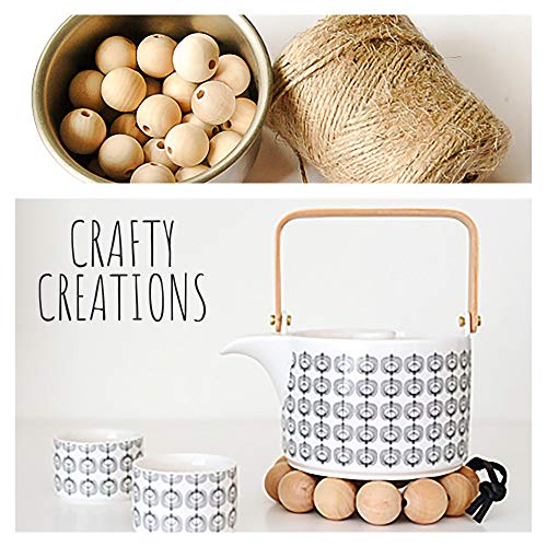 image for LotFancy Wooden Beads, 500pcs 6 Sizes Unfinished Natural Wood Beads fo