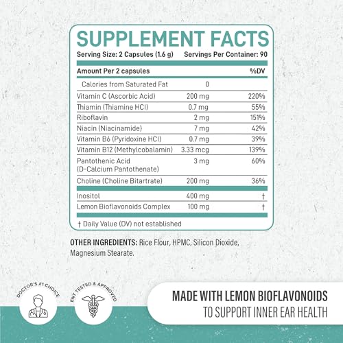 Prescription Strength Tinnitus Relief, 1 Doctor Recommended Tinnitus Relief for Ringing Ears, Extra Strength Formula, Compare to Tinnitus 911 Ear Ringing Relief Formula & Lipo Flavonoid Tinnitus