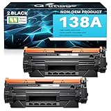  138A W1380A Lot de 2 cartouches de toner noir avec puce de rechange pour imprimante HP 138A 138X W1380A W1380X Utilisation avec Pro 3001dw 3001fdw MFP 3101fdw Series
