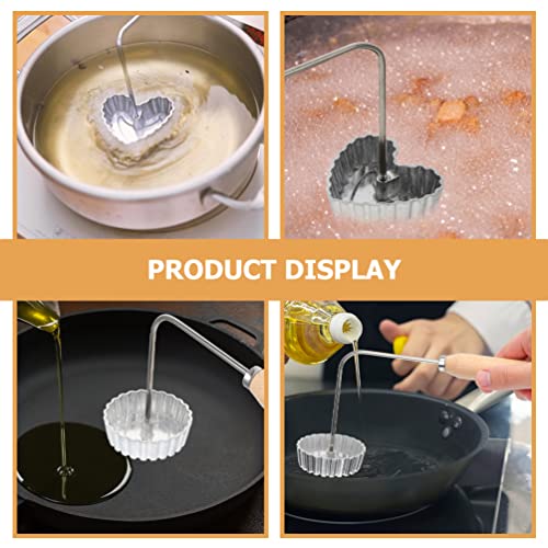 Hemoton Bunuelos Molds With Handle, Stainless Steel Waffle Molds Para Buñuelos De Pastry Maker Dough Molds Frying Molds For Bunuelos Cookie #TOP6