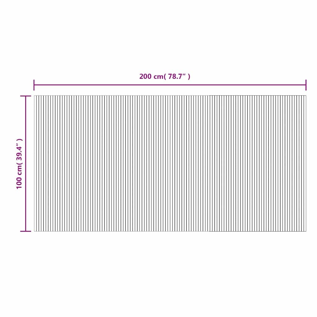 Bambusteppich 100x200 cm Braun Rechteckig