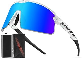 BangLong Oversized Sports Sunglasses, UV400 Cycling Glasses for Men Women | Large wraparound PC lens, flexible TR90 frame and non-slip nose pads for cycling, running, baseball and outdoor sports