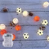 YEAMAR Sport Ball Theme Room Decor String Lights with 8 Mode,Battery Operated 14 ft 20 LED Mix Baseball Basketball Football Soccer Led Lights for Bedroom Christmas Themed Tree Party Decoration