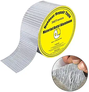 VUNEXO Waterproof Butyl Rubber Tape Outdoor Leak Proof Tape for Plastic and Metal Repairs,All-Weather UV-Resistant Patch Seal Strip for Pipe RV Awning Sail Roof Window | 2 X 5 CM