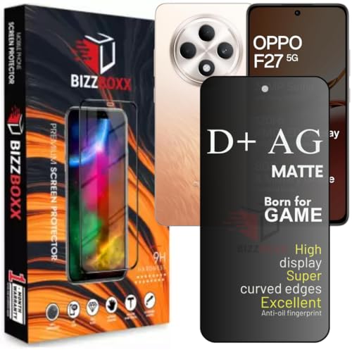Image of Compatible With OPPO F27 5G D+ AG Matte Tempered Glass Screen Guard Protector Anti-Fingerprint Gaming Special With Camera Cut (For OPPO F27)- Pack of 1