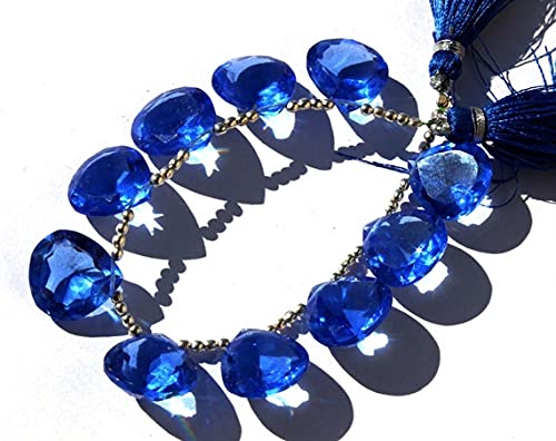 Briolettes quartz bleu 15mm cœur facetté LKBEADS gemmes naturelles