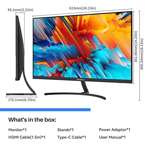 Sansui Monitor 27 Inch Fhd 1080P 75Hz Usb Type-C Computer Monitor Hdmi Vga Built-In Speakers Headphone Eye Care Vesa Compatible For Home Office(Es-27F1 Type-C Cable & Hdmi Cable Included) #TOP7