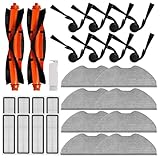 Kit de accesorios de repuesto compatible con Xiaomi Robot Aspirador S40, OV81, accesorios, incluye 2 cepillos principales, 8 cepillos laterales, 8 filtros HEPA, 8 almohadillas de fregona