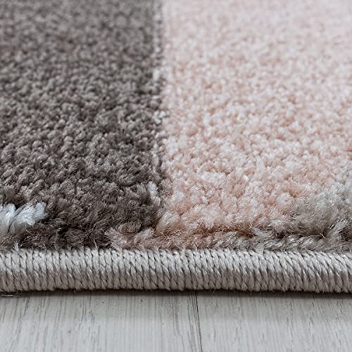Tapis design Zipcode rose à triangles et trapèzes pour une ambiance douce - 5
