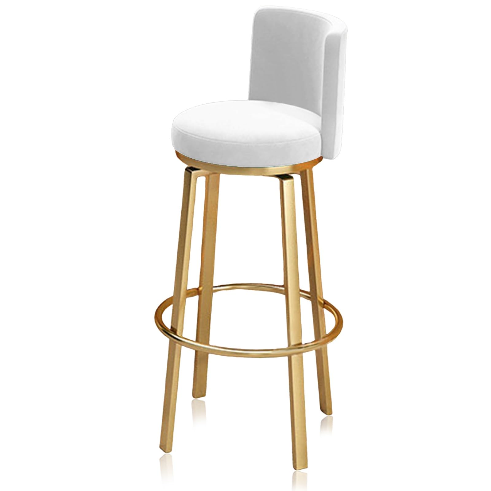 Tabourets de bar pivotants en velours avec pieds dorés pour îlot de cuisine (lot de 2)