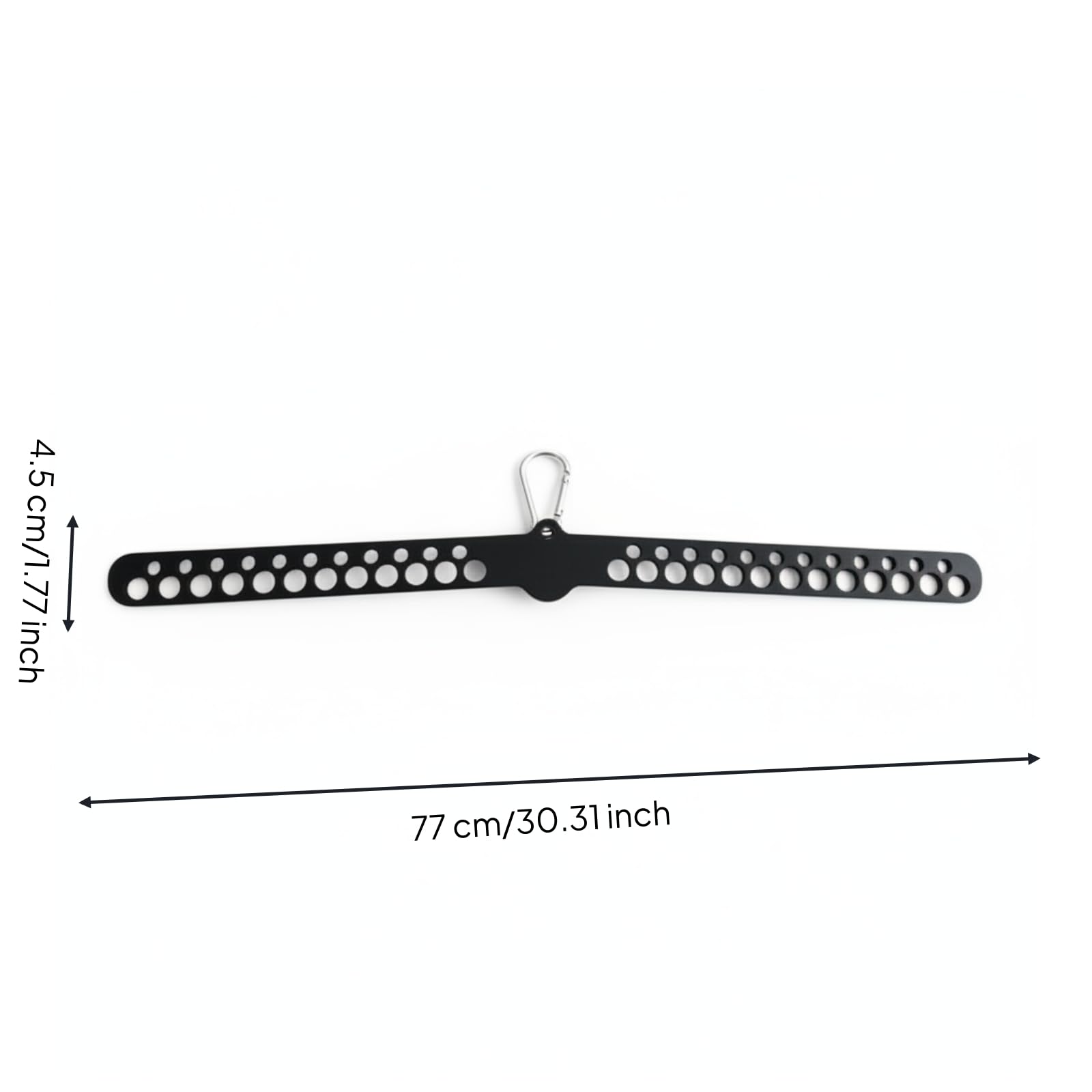Harilla Adjustable Back Latzugstange Kabelzug Griffstange Trainingsstange Metallstange mit Lochreihen für Variablen Griff Und Mittlerer Glatte Oberfläche für , Schwarz , 77 cm