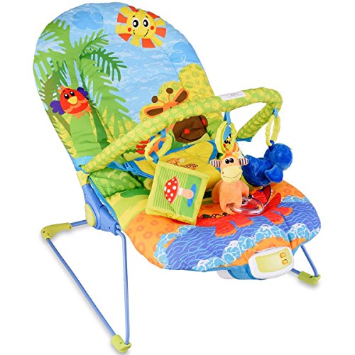 COSTWAY Bebé Hamaca Silla Mecedora Balancín Asiento con Juguetes Música Vibratoria (Modelo 2)