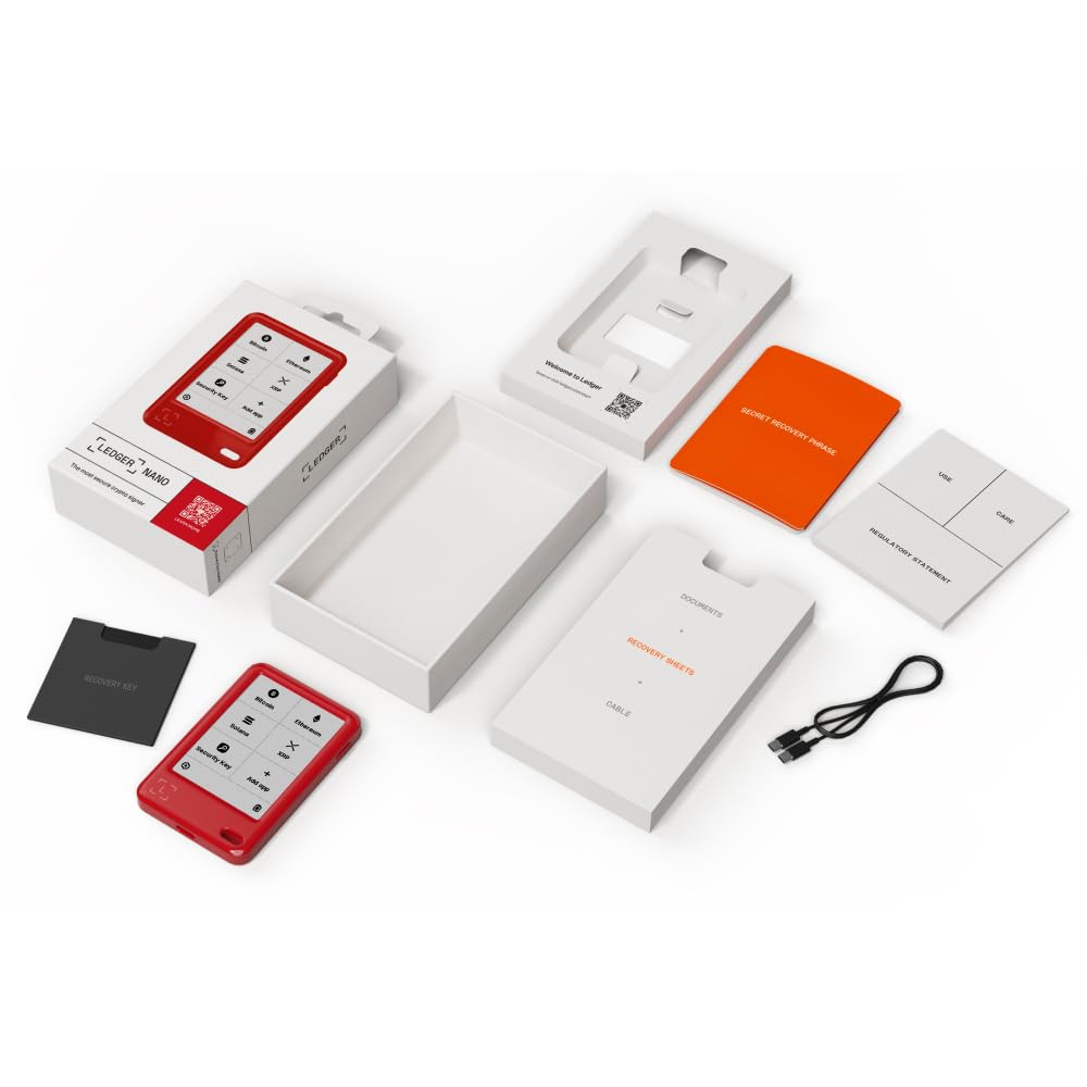 Ledger Nano Gen5 Krypto-Wallet Touchscreen Signer Kirschrot