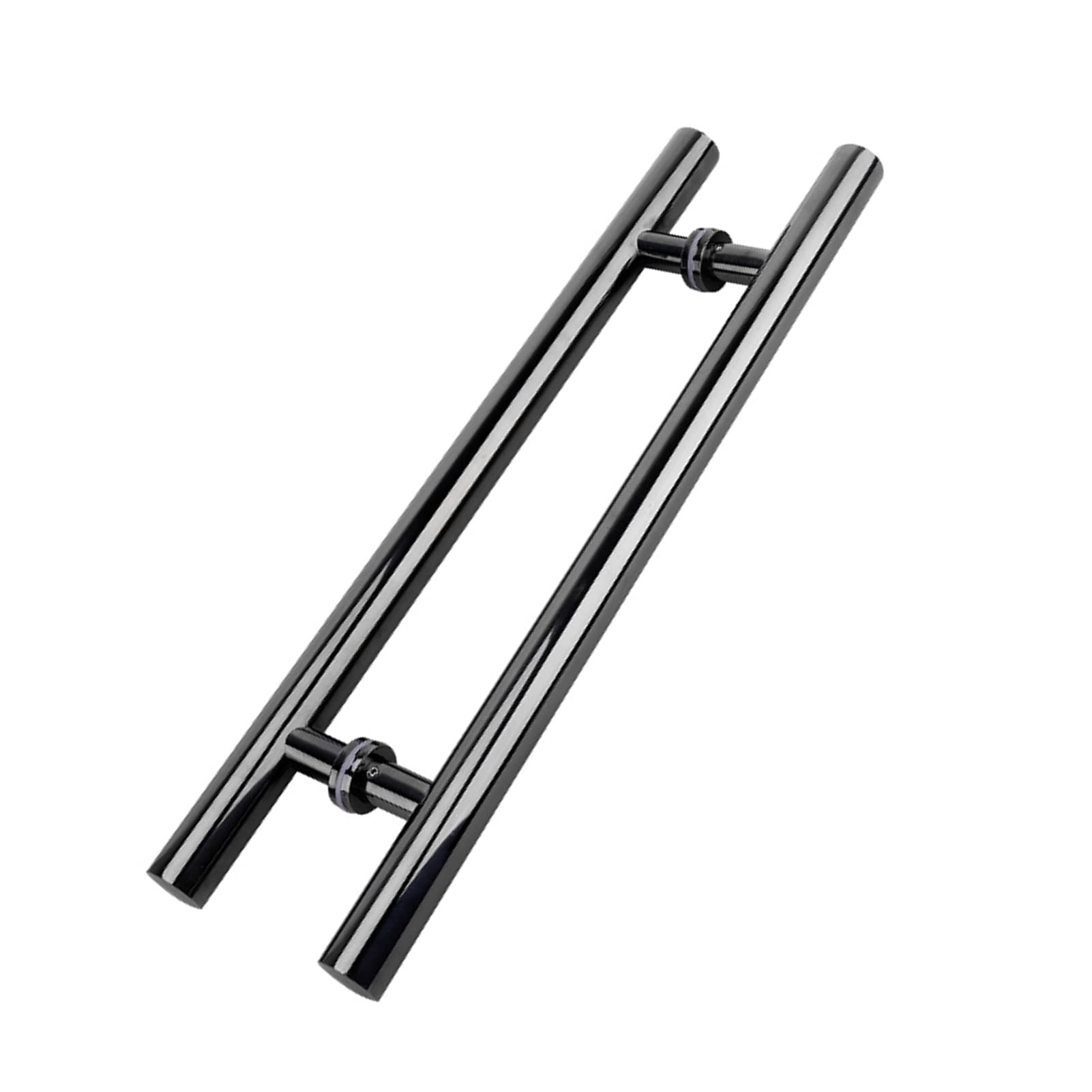 GYRAZXS Black H Shape Sliding Barn Door Handle Set Double Sided Handles for Single Door Classic Round Design Easy to Install 59" x 110cm
