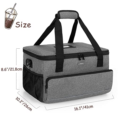 Trunab Reusable 8 Cups Drink Carrier for Delivery with Adjustable Dividers, Handle with Carrying Strap Tote Holder Insulated Bag for Beverages,Food Take Out,Outdoors - Thumbnail 7
