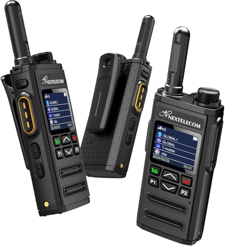 NEXTELECOM N268 4G LTE Global Walkie Talkies, Unlimited Range Two Way Radio with SIM Card, Support SuperPTT APP, Group Management, Real-Time GPS Tracking, Noise Reduction, AES256