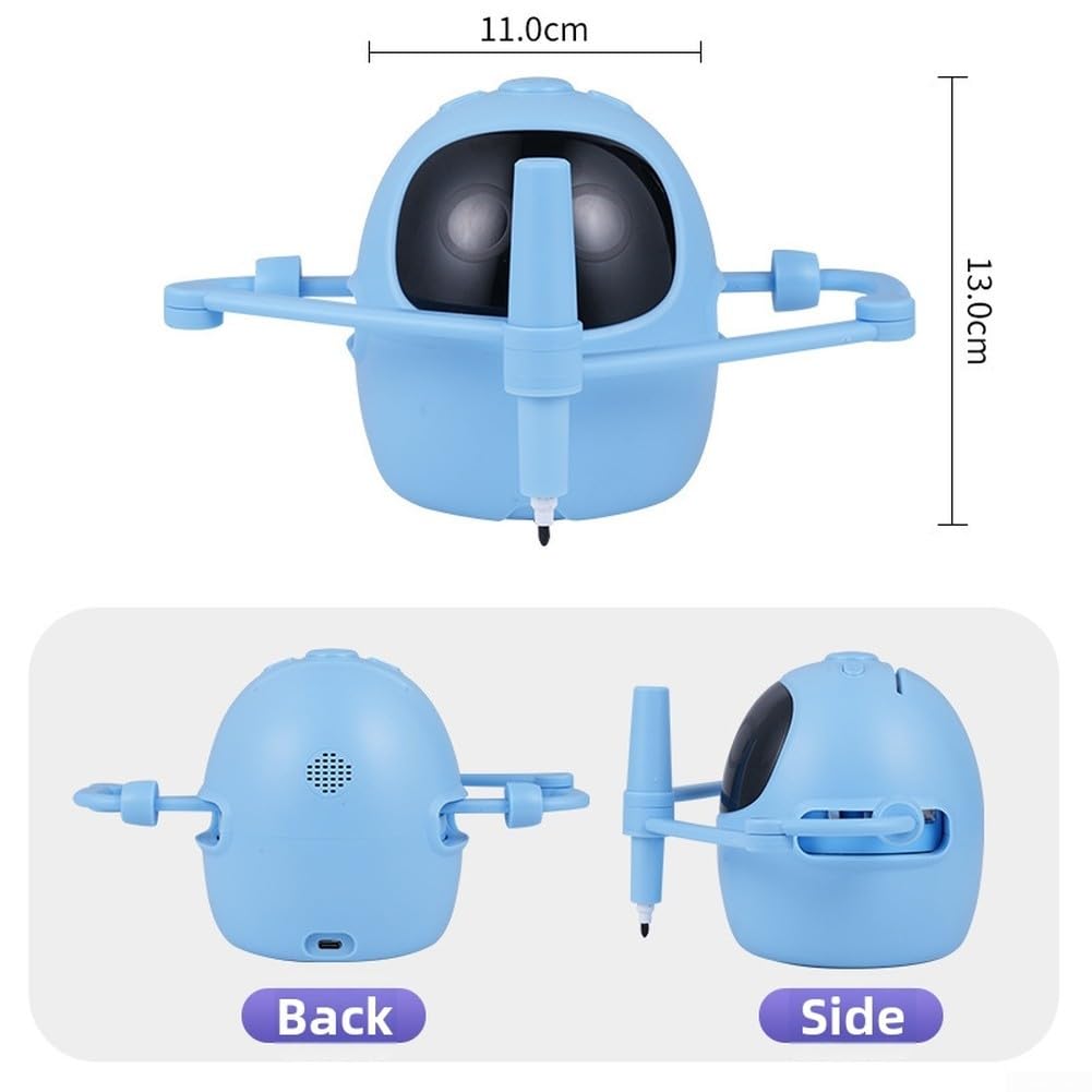Robot da disegno per bambini, giocattolo educativo interattivo con 100 schede modelli, robot da colorare automatico con 5 penne e lavagna, regalo educativo per ragazzi e ragazze dai 4 anni in su