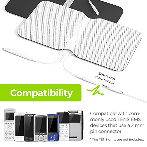 Auvon Tens Unit Replacement Pads, 4" X 8" Large Butterfly Shaped Electrode Pads For Back/Lower Back Pain, Reusable Latex-Free, Stim Pads With Self-Adhesion For Muscle Stimulation & Therapy (2 Packs) #TOP1