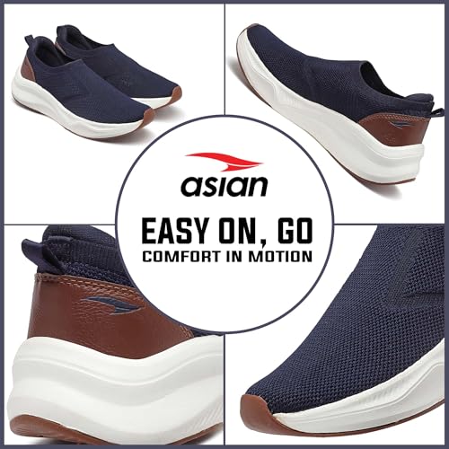 Image of ASIAN Men Wind PRO-06 Casual Wear and Walking Shoes Without Laces for Men & Boys with Upper Mesh Fabric - Lightweight, Comfortable, Breathable, and Perfect for Walking and Daily Use