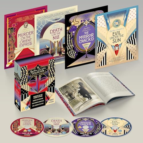 Agatha Christie 4K Collection Limited Edition, 4-Film Remastered Set, Murder on the Orient Express, Death on the Nile, The Mirror Crack'd, Evil Under the Sun, Region Free 4K UHD + Collector Booklet