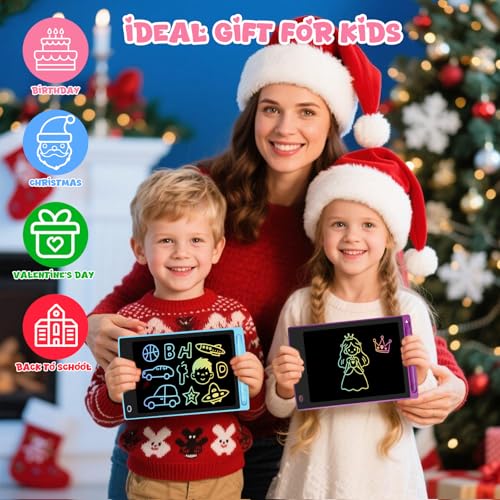 Glochin 4 Pack LCD Writing Tablet for Kids, Erasable and Reusable Toddler Doodle Board in 8.5 inch, Ideal Educational Drawing Pad for Learning Toy for Ages 3-8 Gifts for Girls Boys - Thumbnail 6