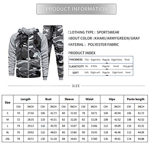 Manluodanni Men's Gym Contrast Jogging Full Tracksuit Hoodies Fleece Joggers Set, Tz57 Grey-L #TOP5