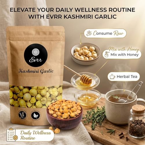 Image of EVRR Kashmiri Garlic (Lehsun) 200 grams, A Taste Of Himalayan Tradition, Premium Himalayan Single Clove Garlic For Strong Immunity & Diabetes