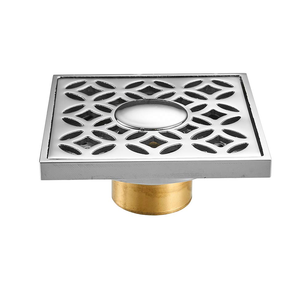 Drain de sol en laiton 10x10 cm carré pour douche italienne et buanderie