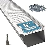 Gutter Guard, 5 inch Width, Aluminum Leaf Filter DIY Gutter Cover, 25 PCS 100 ft Total Length, 0.157'' Hole Diameter & 0.02'' Thick Fits Any Roof or Gutter Type
