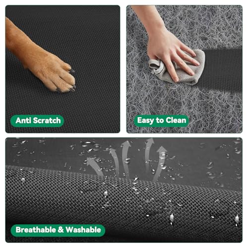 Elevated Dog Bed Raised Outdoor Dog Cot for Large Dogs, Installation Requires No Tools, Frame with Washable Cooling Breathable Mesh Anti-Slip Feet, Indoor Pet Bed, Black, 43.3 Inches - Image 5