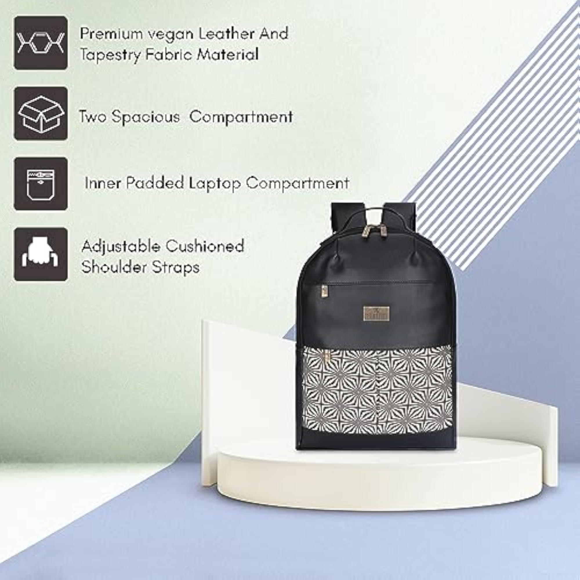 Cybershield Faux Leather & Polyester Laptop Backpack