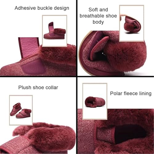 Men Comfy Winter Warm Fur Collar Adjustable Diabetic Edema Shoes, Outdoor Non-Slip Orthopedic Easy-Close Orthopaedic Sneakers, for Elderly Foot Pain Relief, Feet Plantar Fasciitis4
