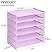 Biciyarn 2 Pack 6 Tier Paper Organizer, Metal Mesh Desk File Folder, Letter Tray Organizer, Paper Sorter Desk Organizers for Office, Home or School File Folder Holder - Purple