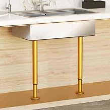 Telescopic Support Pole for Sink Furniture Leg, 2 Pcs Adjustable Sink Bracket Table Leg, Stainless Steel Adhesive Undermount Basin Support RodGold,Height 42-76cm