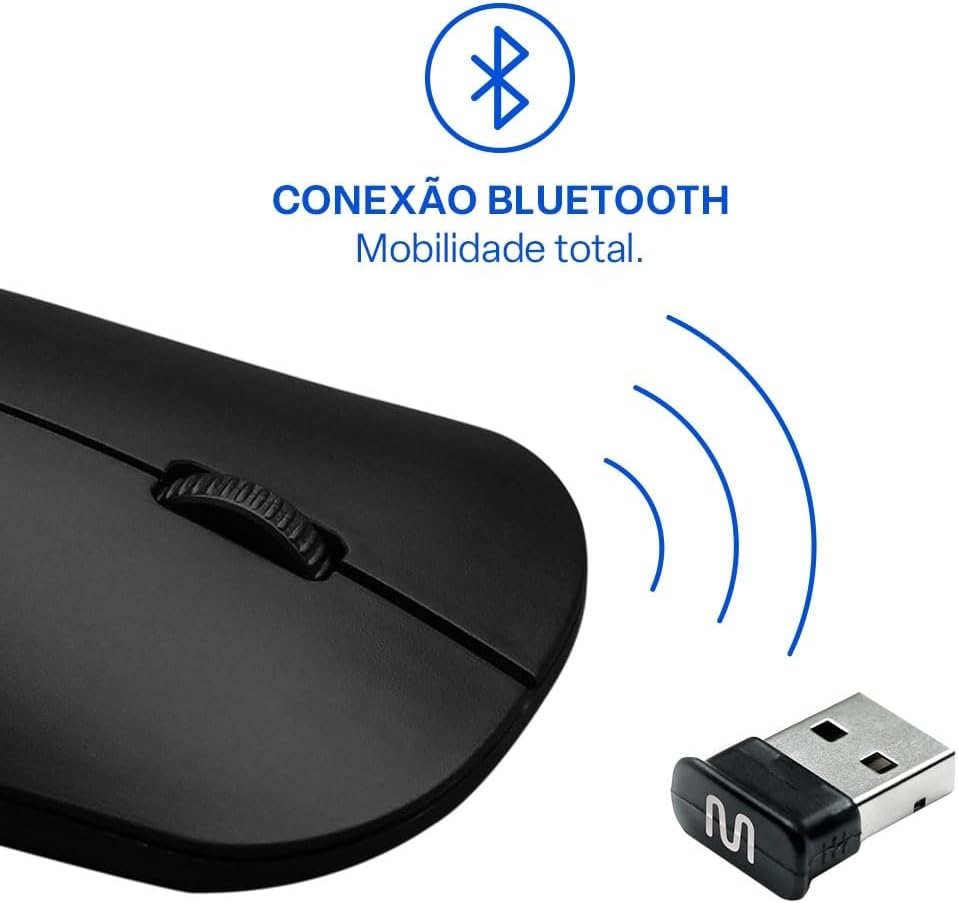Mouse Sem Fio Slim Box Conexão Usb 1200dpi 3 Botões Preto Multi - MO307