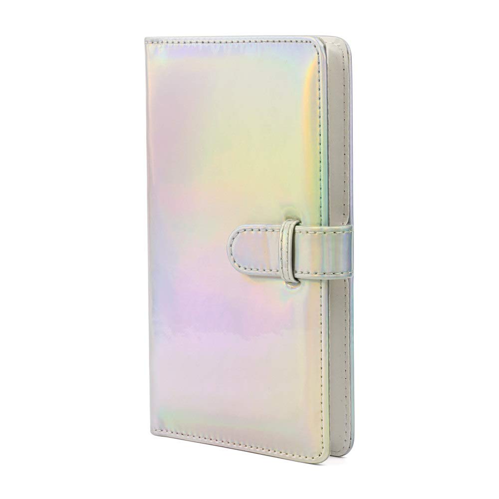 Estuche de cuero para álbum de fotos instantáneo de 96 bolsillos para Mini8 / 9 / 7s / 7C / 25/70/90 Mini álbum de fotos de película de 3 pulgadas, rosa brillante